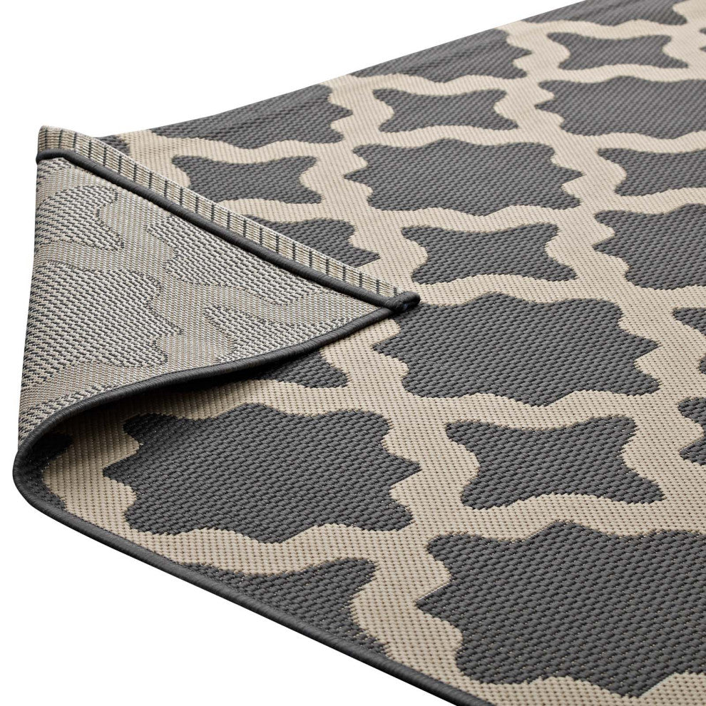 Area Rug Floor Carpet, Indoor Outdoor, Moroccan, Rectangular, 4x6, Gray Beige