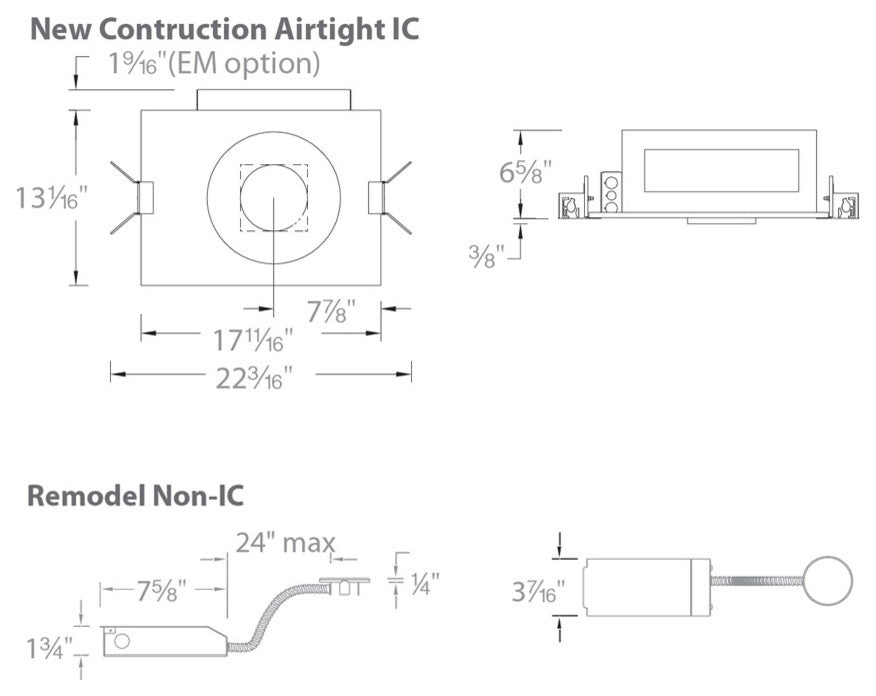 WAC Lighting Volta 4.5" LED 15W NC Chi Plen Recess, Lutron, SQ Trim