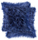 Frisco Mongolian Sheepskin Faux Fur Pillows, Set of 2, Ink, 20"x20"