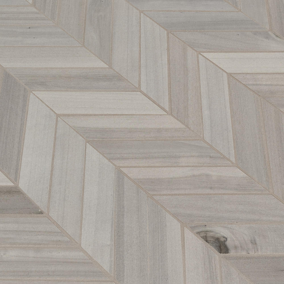 Havenwood Platinum 12X15 Matte Chevron Mosaic, 8 Sheets