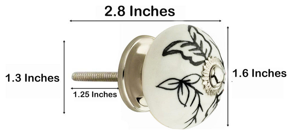 10-pcs Ceramic Designer Knobs, Decorative Ceramic Cabinet Knobs, Drawer Knobs