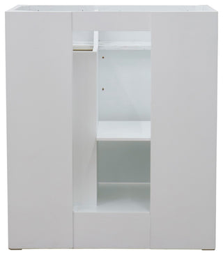 31" Single Sink Vanity, White Finish With Gray Granite With Round Sink