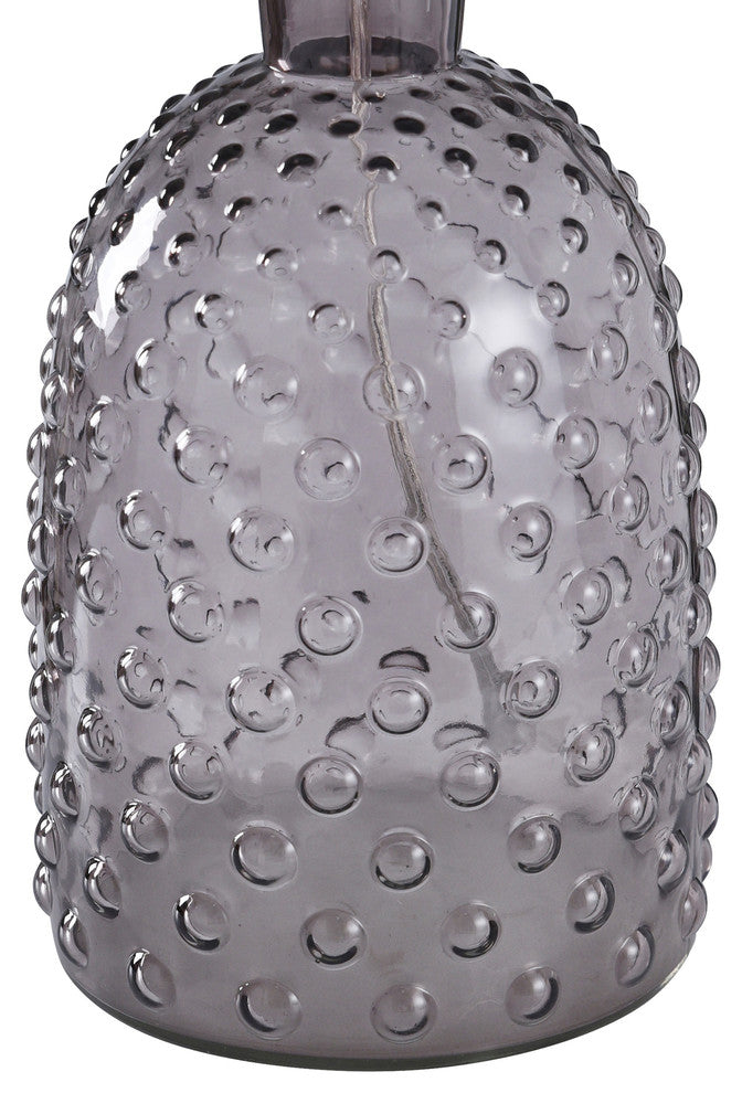 Textured Glass Table Lamp, Smoked Glass