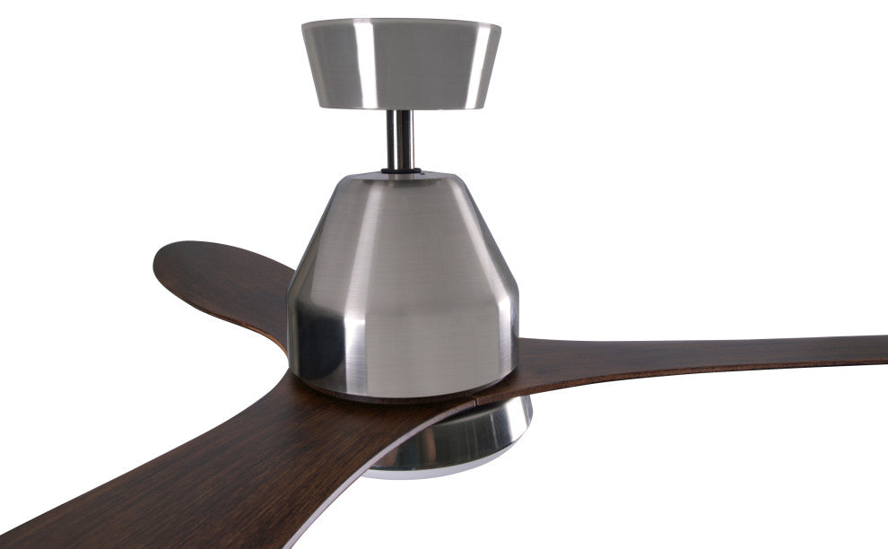 Lucci Air Whitehaven 56" Smart WiFi Controlled Indoor/Outdoor Fan w/Light, Brushed Chrome