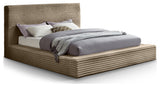 Dexter Upholstered Bed, Taupe, Full, Corduroy Fabric