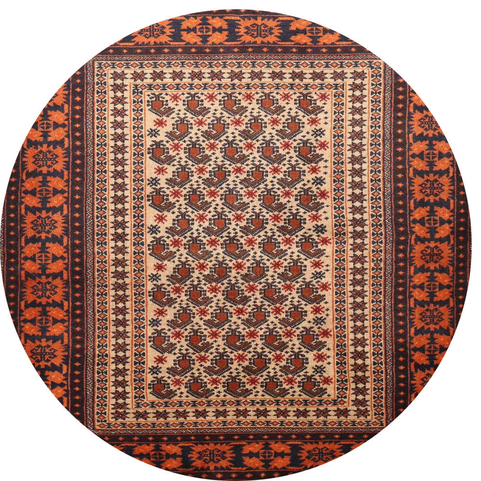 Ahgly Company Indoor Round Traditional Area Rugs, 4' Round