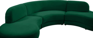 Rosa Velvet Upholstered 3-Piece Sectional, Green