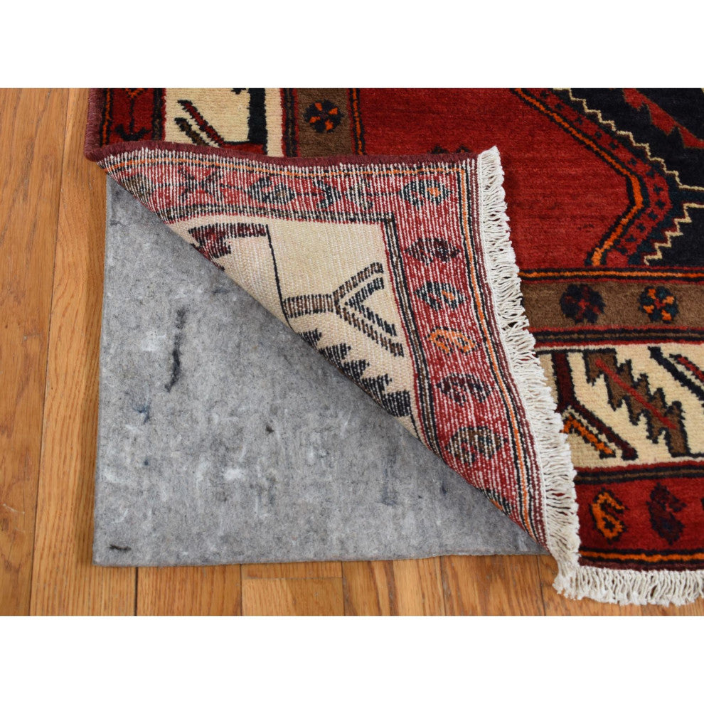 Maroon Red New Persian Pure Wool Hand Knotted Runner Rug 5'2" x 10'6"