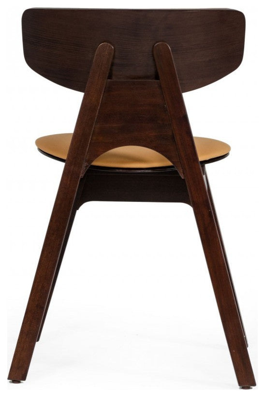 Set of Two Beige Faux Leather Modern Dining Chairs