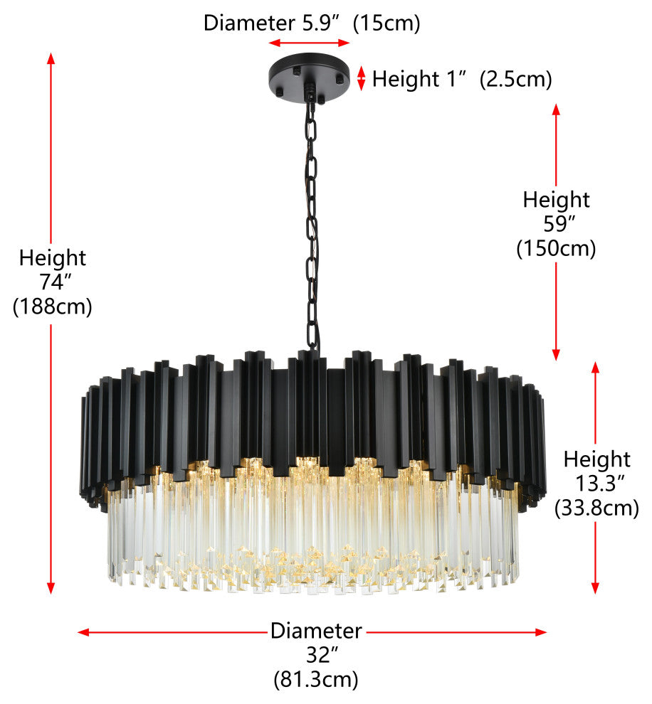 Home Living 32" Chandelier, Black