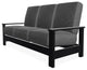 Leeward Deep Seat 3-Seat Outdoor Sofa, Slate/Black