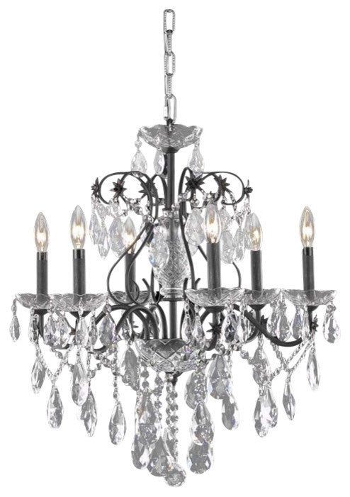 Elegant St. Francis Fixture, Dark Bronze Finish With Elegant Cut Crystal