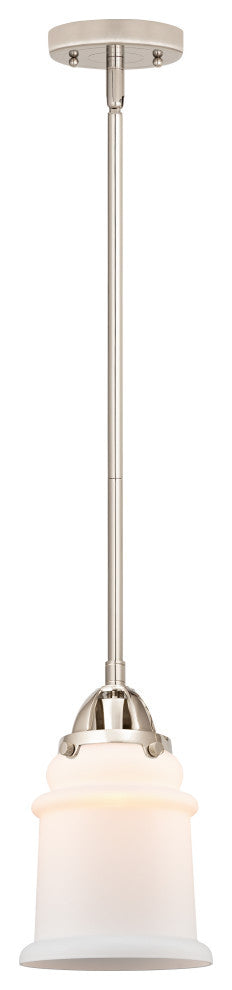 Canton Mini Pendant, Polished Nickel, Matte White, Matte White