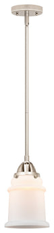 Canton Mini Pendant, Polished Nickel, Matte White, Matte White