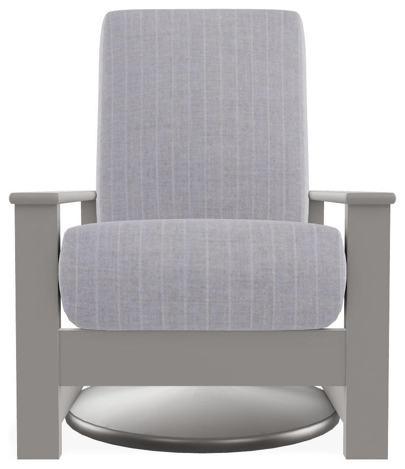 Leeward Deep Seat Outdoor Hidden Swivel Rocker, Ticking Fog/Warm Gray