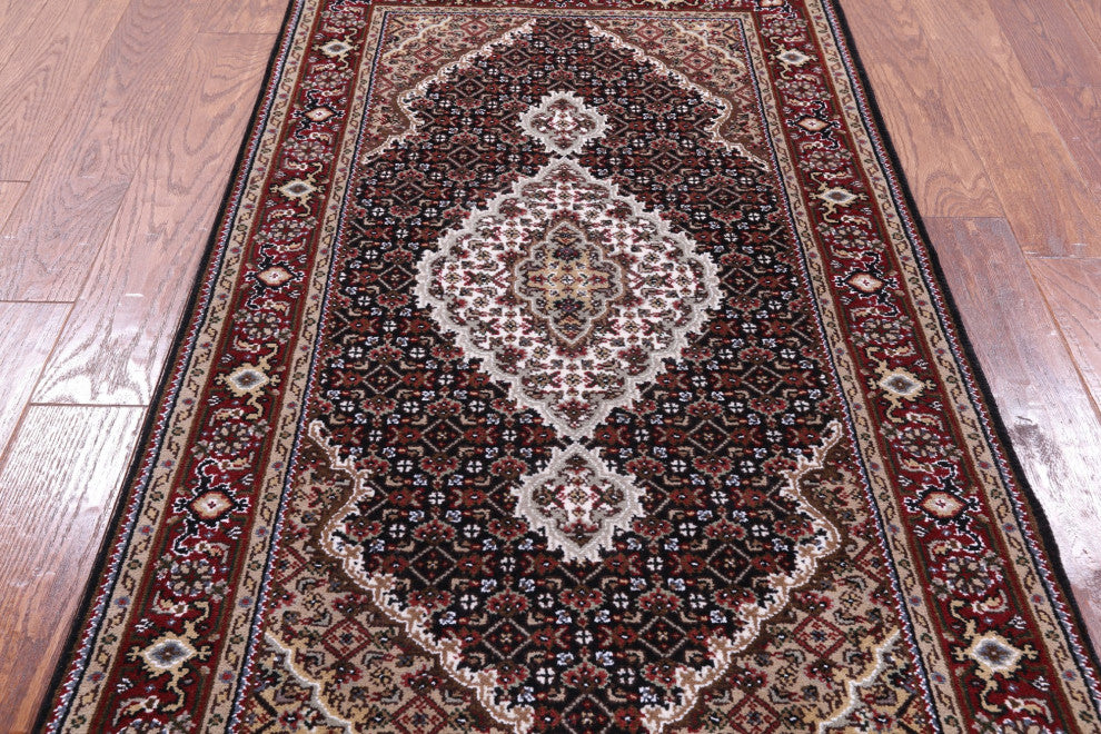 3' 0" X 5' 0" Persian Tabriz Hand-Knotted Wool and Silk Rug Q8924