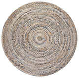 Kerala Denim and Jute Round Rug, 4'