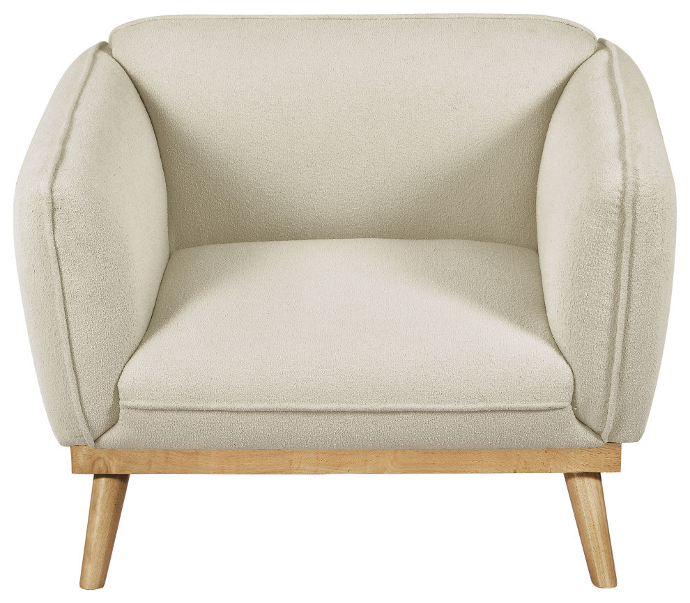 Nolita Boucle Fabric Upholstered Chair, Cream