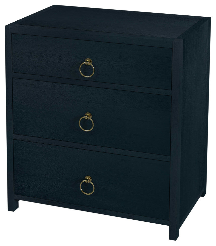 Butler Specialty Company, Lark 3 Drawer Nightstand, Blue, Navy Blue
