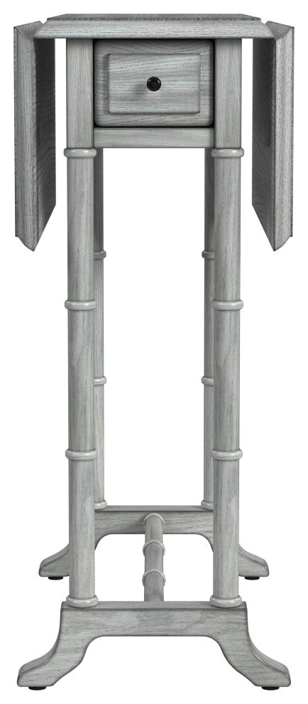 Darrow Drop-Leaf Wood Side Table, Gray