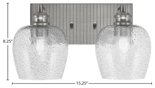 Edge 2-Light Bath Bar, Brushed Nickel Finish, 6" Smoke Bubble Glass