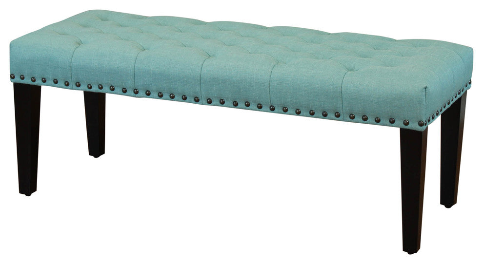 Sopri Upholstered Bench, Sea Green