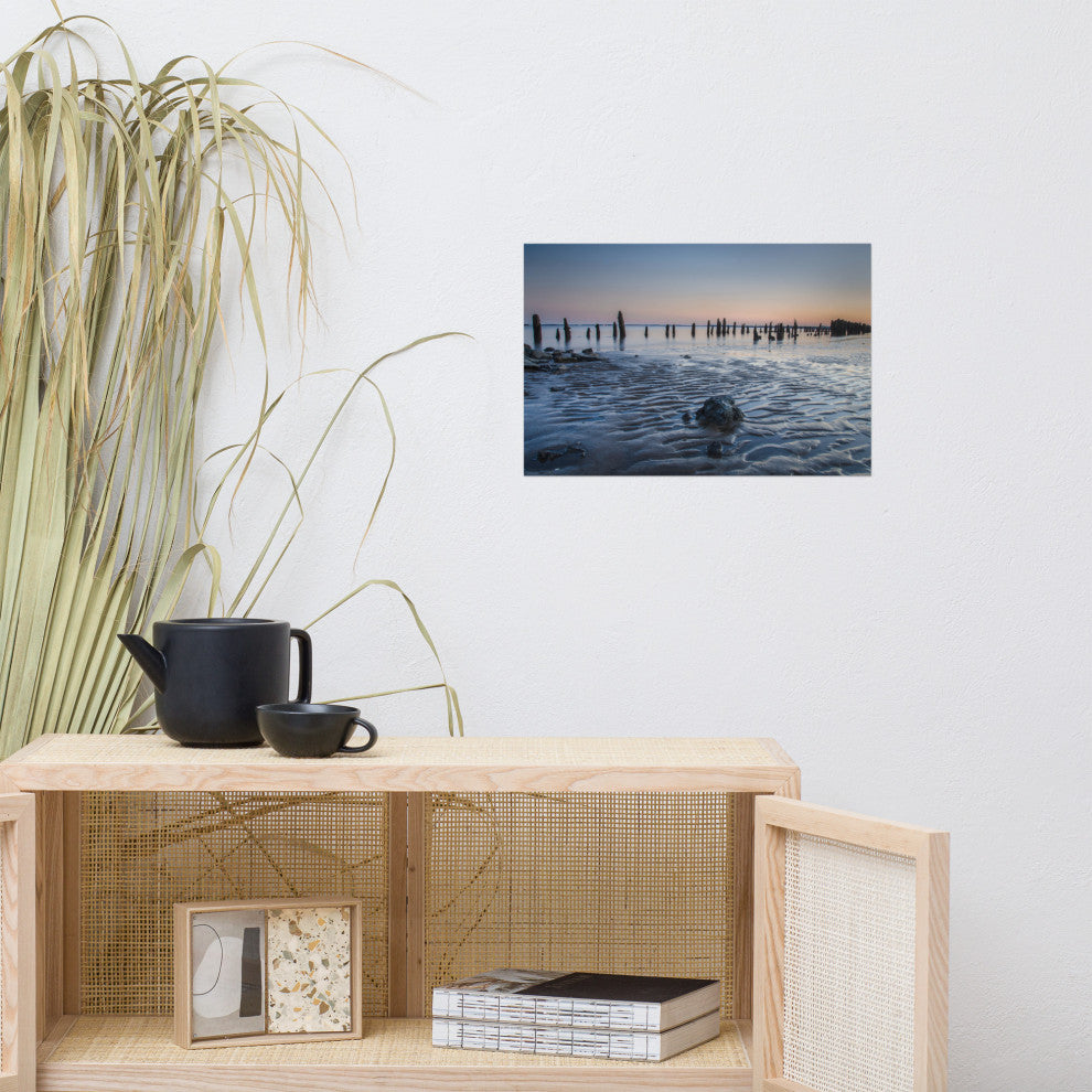 Low Tide At Battery Landscape Photo, Beach Unframed Wall Art Print, 12" X 18"
