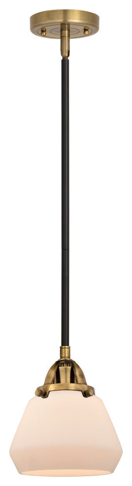 Fulton Mini Pendant, Black Antique Brass, Matte White, Matte White