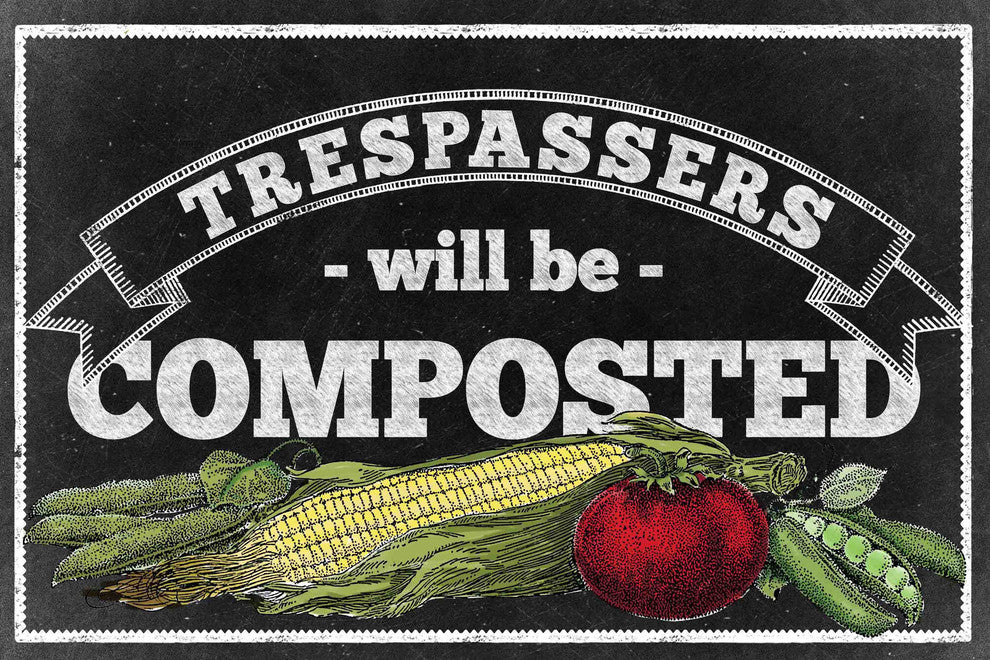 "Veggies Chalk" Painting Print on Canvas