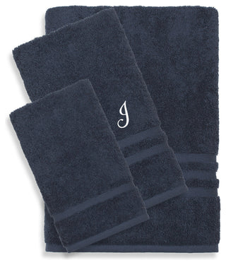 Denzi 3-Piece Towel Set Monogrammed Letter, J