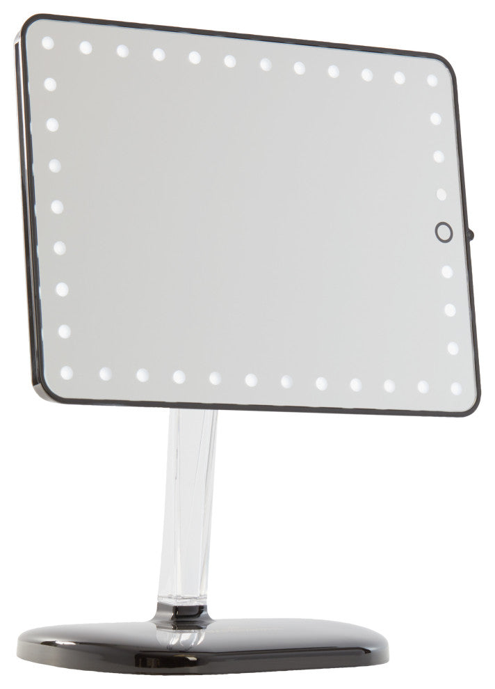 Touch Pro LED Makeup Mirror With Bluetooth Speaker and USB, Black