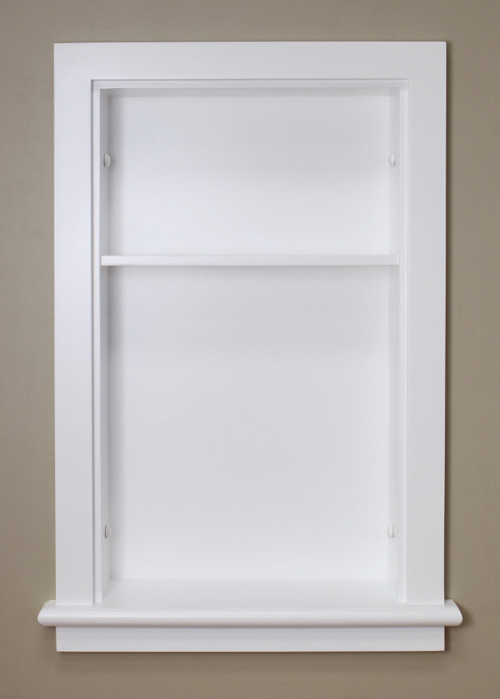 Extra Large/14x24 Aiden Wall Niche by Fox Hollow Furnishings, White Plain Back 1 Shelf