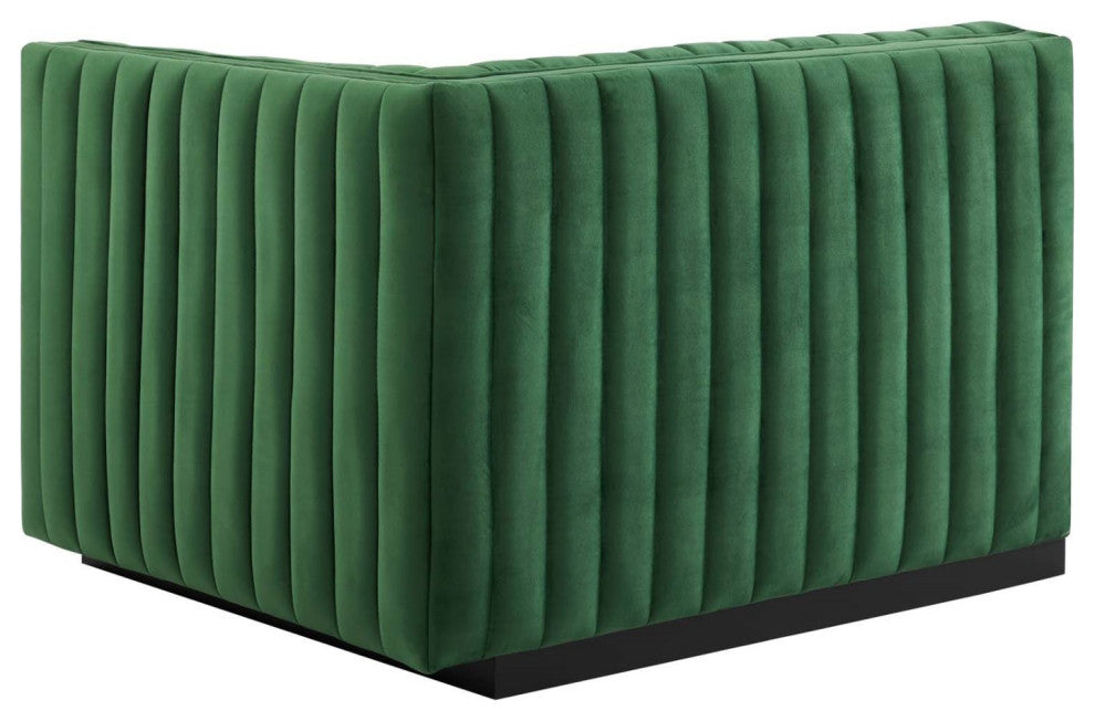 Modular Sofa Couch, Black Green, Velvet, French Lounge, Modern