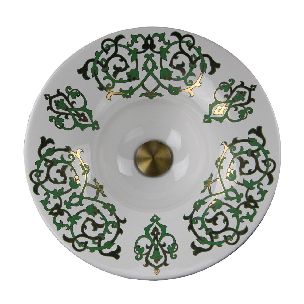 Nantucket Sinks Lugano Fireclay Hand-Decorated Vanity Sink