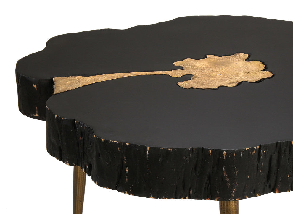 TOV Furniture Timber Black and Brass Coffee Table