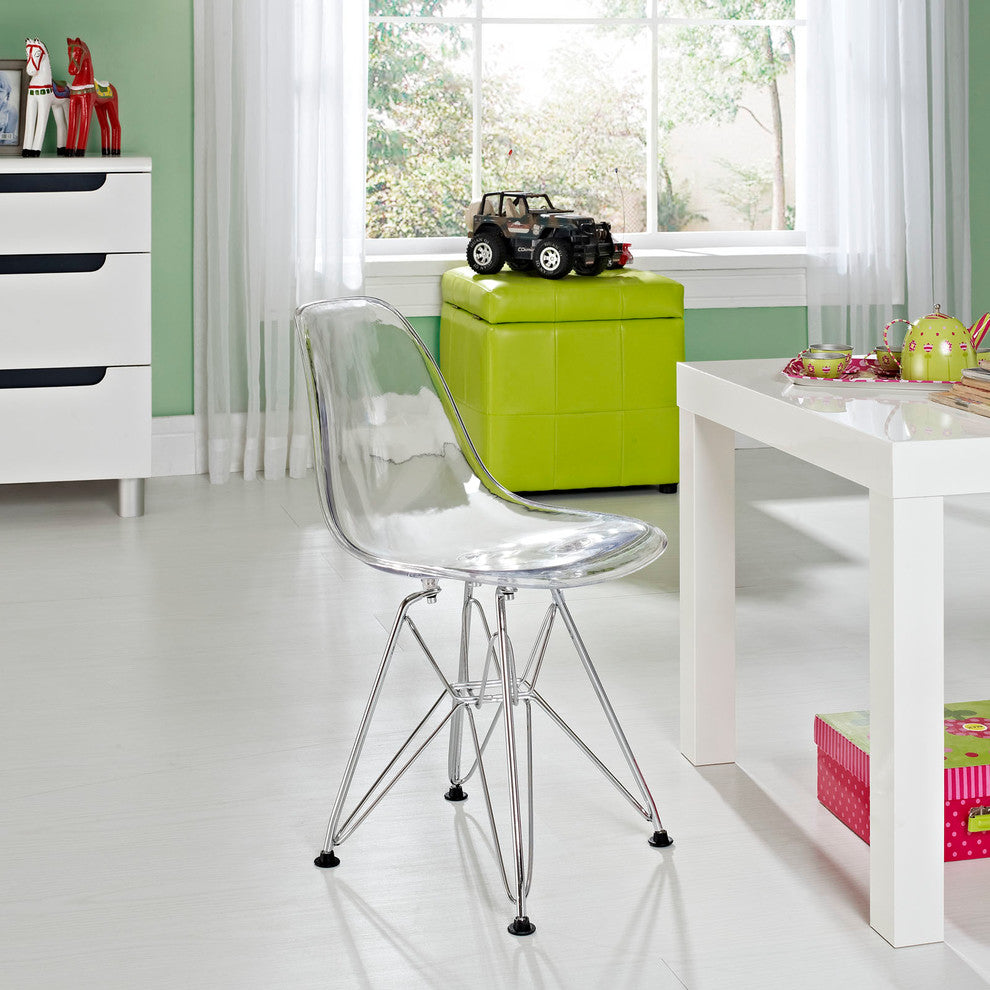 Modern Contemporary Kitchen Kids Chair Clear