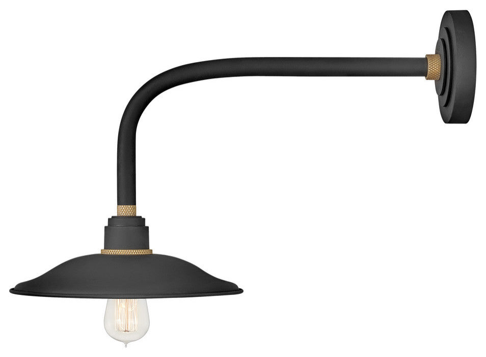 Hinkley Foundry 1-Light Outdoor Wall Mount Lantern, Textured Black