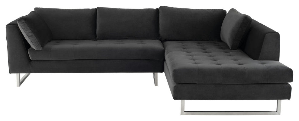 Janis Shadow Grey Fabric Sectional Sofa, HGSC386