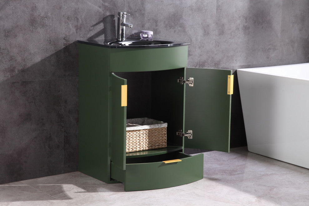 24" Vogue Green Bathroom Vanity, PVC