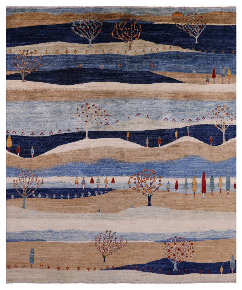 Persian Gabbeh Tribal Handmade Rug 8' 1" X 9' 8" Q8168
