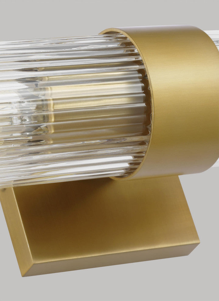 Geneva Linear Sconce, Burnished Brass