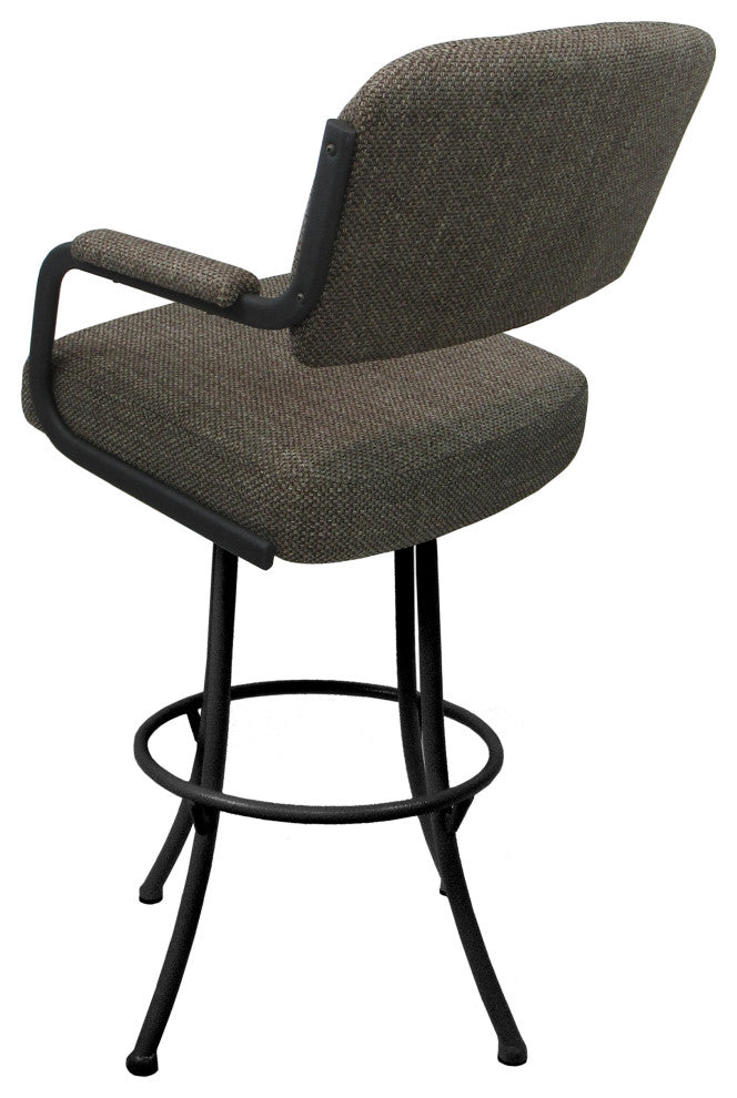 Swivel Counter Metal Bar Stool, Plumley Cocoa - Grey, 34"
