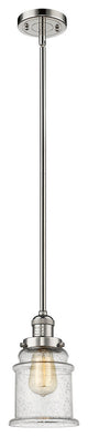 Canton 1-Light Dimmable LED Pendant, Polished Nickel, Glass: Seedy