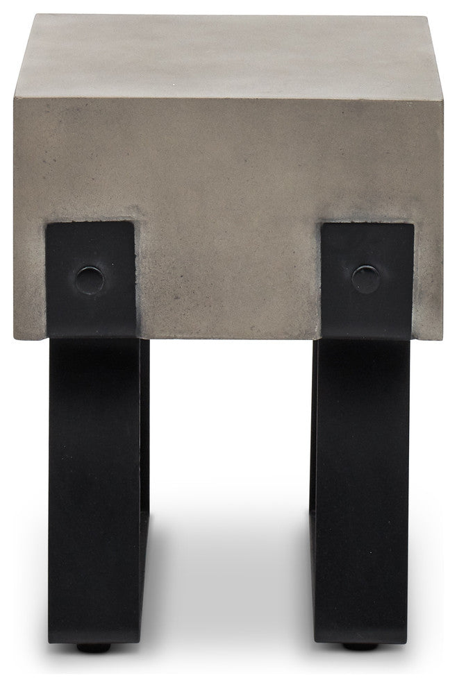 Mixx Industrial Stool, Black Legs, Dark Gray Seat