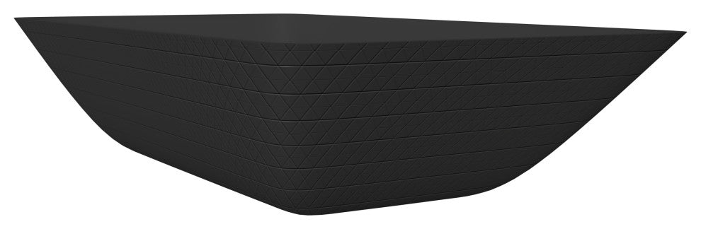 CastelloUSA Bonnie 22" Tempered Glass Crystal Rectangular Bathroom Sink, Black