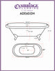 Acrylic Double Ended Clawfoot Bathtub 60" X 30" With 7" Faucet Drillings