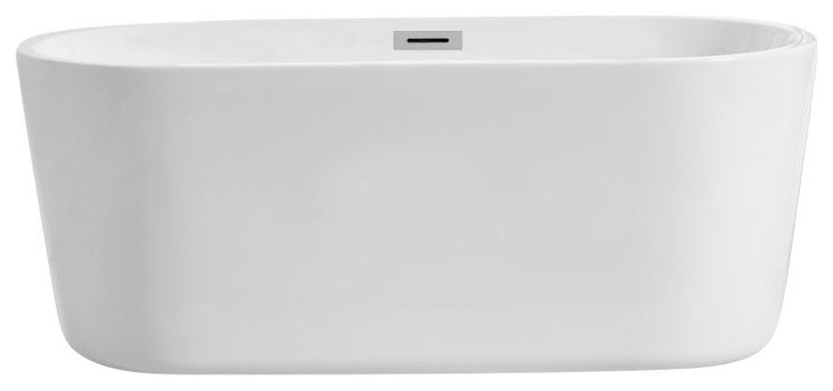 Owen 59" Soaking Roll Top Bathtub, Glossy White