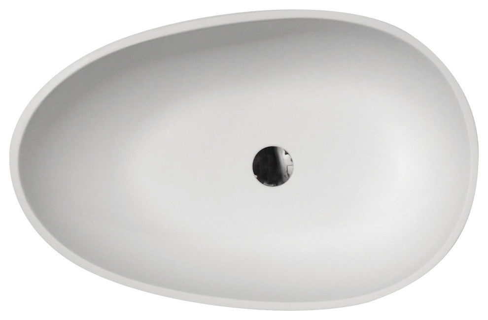 ANZZI Sensei One Piece Solid Surface Vessel Sink, Matte White