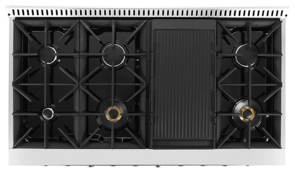 Cosmo 48 in. 5.5 cu. ft. Double Oven Gas Range with 8 Burners in Stainless Steel