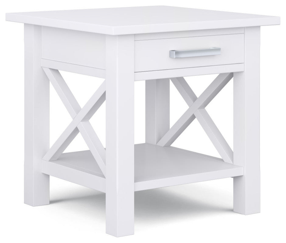 Kitchener SOLID WOOD End Table, White